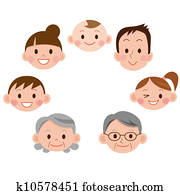cartoon family face icons cartoon family face icons