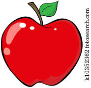 Cartoon Red Apple Cartoon Red Apple