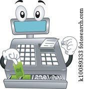 Cash Register Mascot Cash Register Mascot