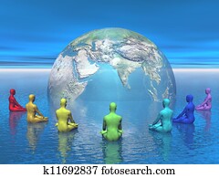Chakra meditation for earth - 3D render Chakra meditation for earth - 3D render