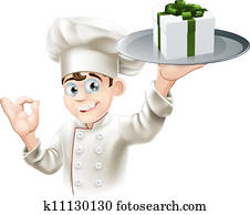 Chef giving gift Chef giving gift