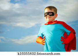 Child pretending to be a superhero Child pretending to be a superhero