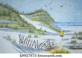 child walking the beach child walking the beach