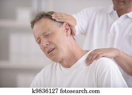 Chiropractic:, chiropractor, fazendo, pescoço, ajustamento