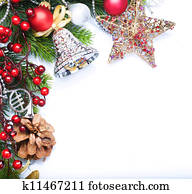 Christmas border design over white Christmas border design over white