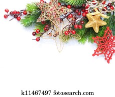Christmas border over white Christmas border over white
