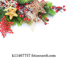 Christmas border over white Christmas border over white