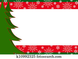 Christmas border with trees and snowflakes. Christmas border with trees and snowflakes.