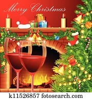 Christmas Decoration with Wine Glass Christmas Decoration with Wine Glass