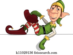 Christmas Elf Laying on an Edge Christmas Elf Laying on an Edge