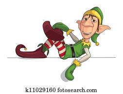 Christmas Elf Laying on an Edge Christmas Elf Laying on an Edge