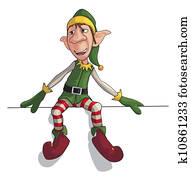 Christmas Elf Sitting on Edge Christmas Elf Sitting on Edge