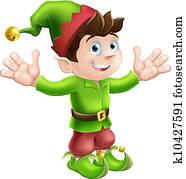 Christmas elf waving Christmas elf waving