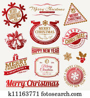 Christmas holidays emblems & labels Christmas holidays emblems & labels