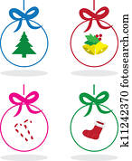 Christmas Outlined Ornaments Christmas Outlined Ornaments