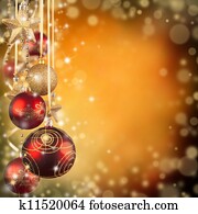 Christmas theme with red glass balls and free space for text Christmas theme with red glass balls and free space for text