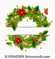 Christmas wreath for your design Christmas wreath for your design