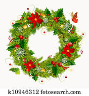 Christmas wreath for your design Christmas wreath for your design