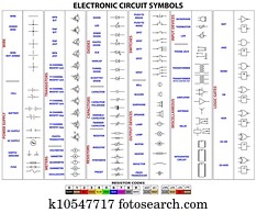 circuito eletrônico, símbolos
