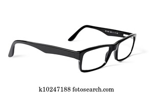Classic black eye glasses isolated