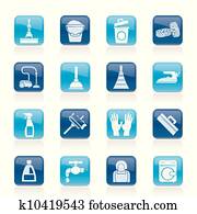 Cleaning and hygiene icons Cleaning and hygiene icons