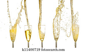 Collection of champagne wine glasse Collection of champagne wine glasse