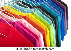 colorful t-shirt isolated on white background