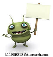Computer Bug holding blank board Computer Bug holding blank board