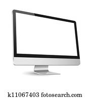 Computer display isolated on white Computer display isolated on white
