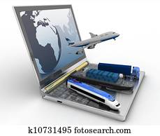 concept of logistics. delivery and transporting by all types of transport concept of logistics. delivery and transporting by all types of transport