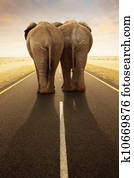 Conceptual - Going away together / travel by road