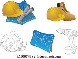 construcción, icono, colección