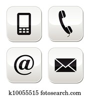 contato, botões, jogo, -, email, envelo