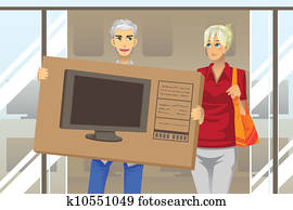 Couple buying TV