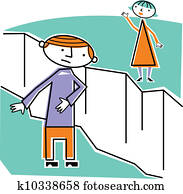 Couple divided by valley