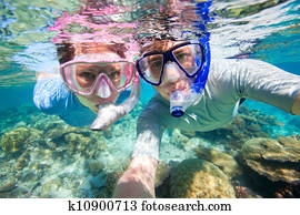 Couple snorkeling Couple snorkeling