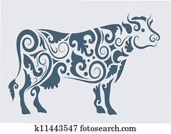 Cow tribal design vector Cow tribal design vector