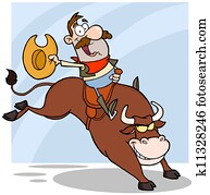 Cowboy Riding Bull Cowboy Riding Bull