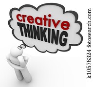 Creative Thinking Person Thought Bubble Brainstorm Idea Creative Thinking Person Thought Bubble Brainstorm Idea