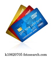 Credit card collection isolated Credit card collection isolated