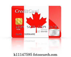 Credit Card with Canada flag. Credit Card with Canada flag.