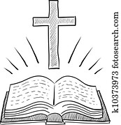 Cross and bible sketch Cross and bible sketch