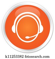 Customer service icon orange button Customer service icon orange button