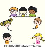 Cute cartoon kids frame Cute cartoon kids frame