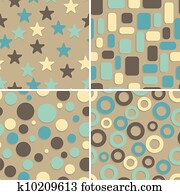 cztery, abstrakcyjny, wektor, seamless, wzory