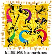 pop art figures dancing