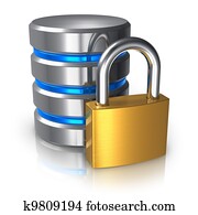 Database and computer data security concept Database and computer data security concept