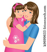 Daughter hugging her mother Daughter hugging her mother