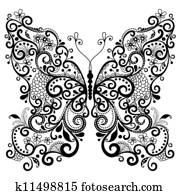 dekorativ, fantasie, schmetterling dekorativ, fantasie, schmetterling