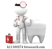 Dentist and Teeth. Isolated Dentist and Teeth. Isolated